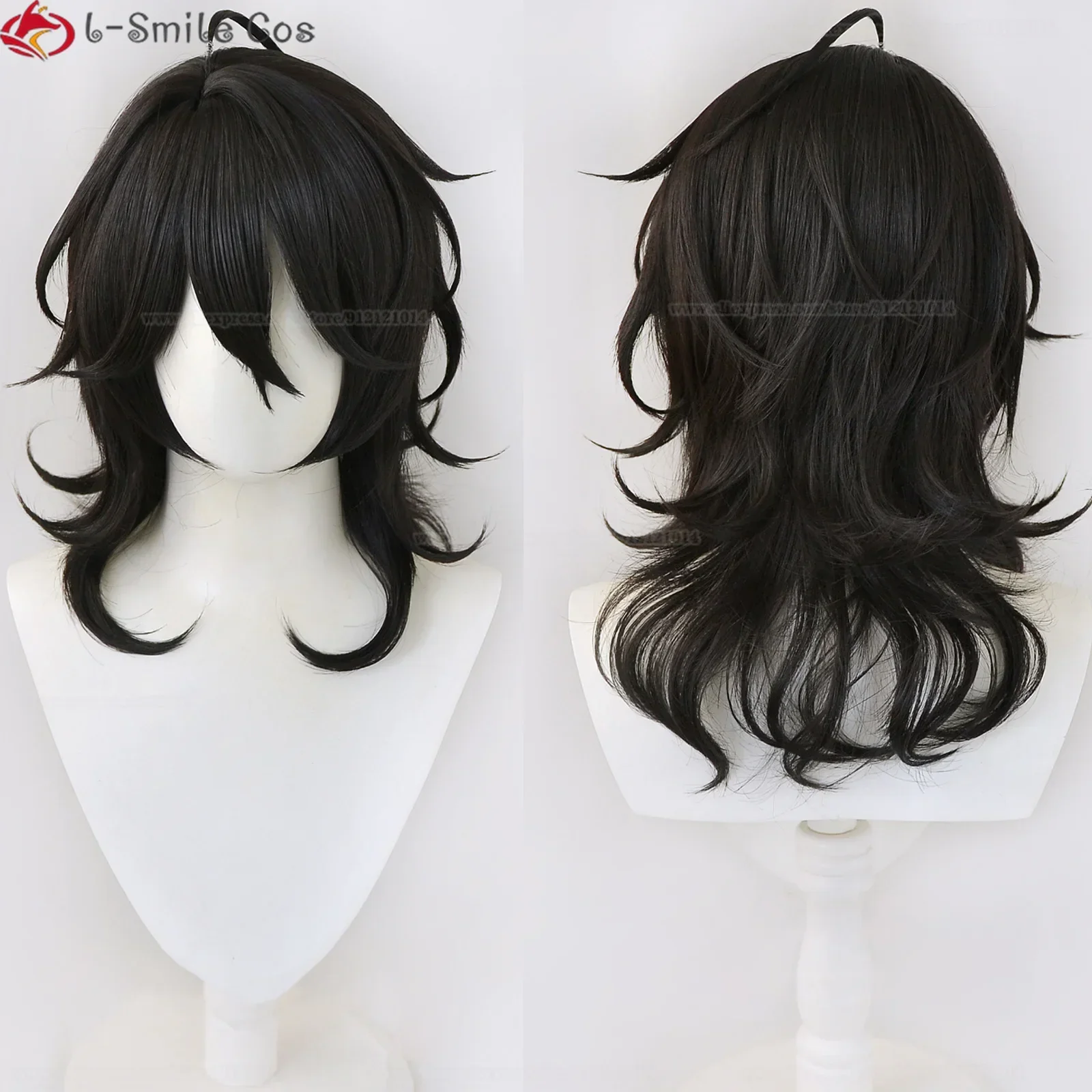 Game Ensemble Stars Sakuma Rei Cosplay Wig ES UNDEAD Sakuma Rei Wigs Black 50cm Long Heat Resistant Hair Simulated Scalp Wigs