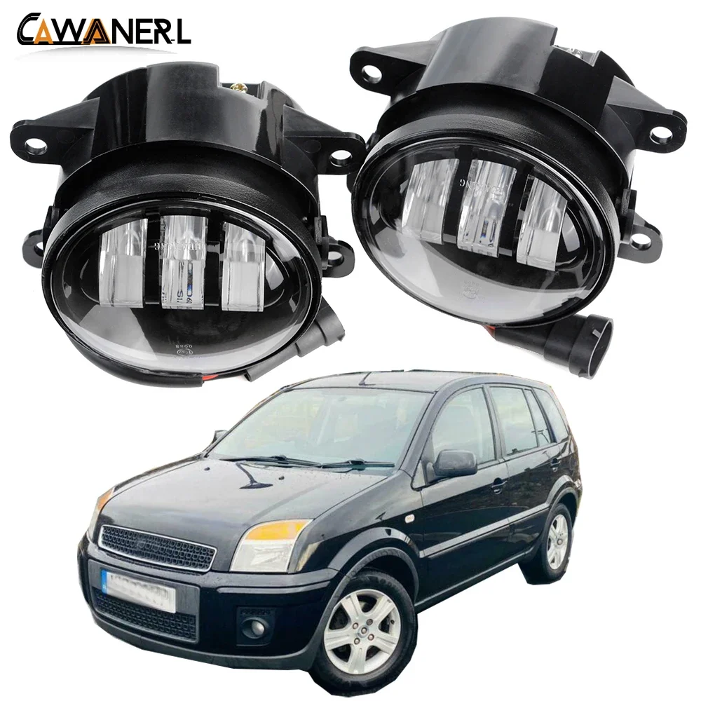 2 Pcs LED Fog Light Car Front Bumper Fog Lamp DRL White Amber 12V For Ford Fusion Estate JU 2002 2003 2004 2005 2006 2007 2008