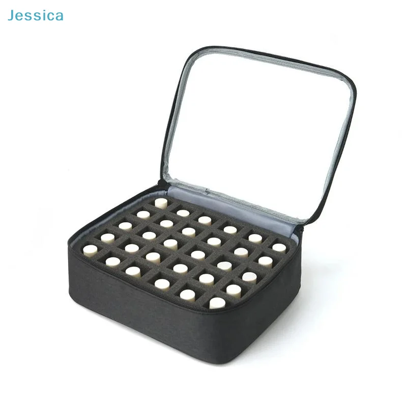 ♥ Estojo organizador de esmalte com 30 espaços |   Caixa de armazenamento interior de espuma removível para lacas de unhas de 0,5 fl.oz