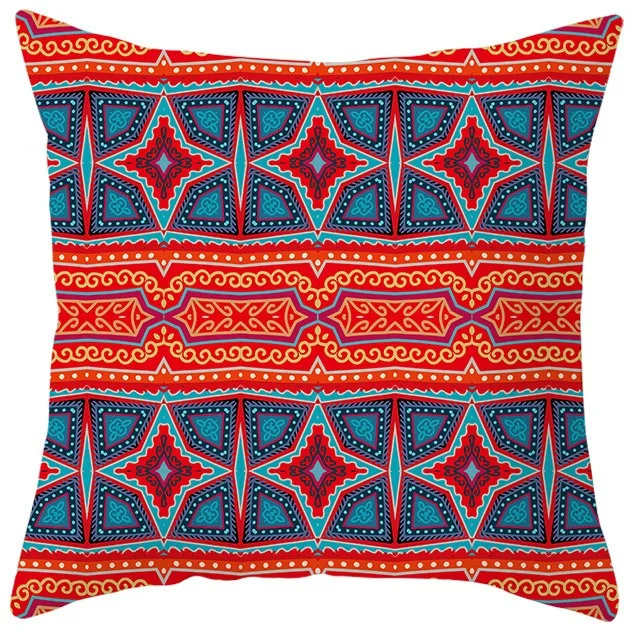 Ethnic Tribal Aztec Geometric Cushion Cover Peach Skin Pillowcase Sofa Living Room Home Decor Decorative Throw Pillow Case 1pc