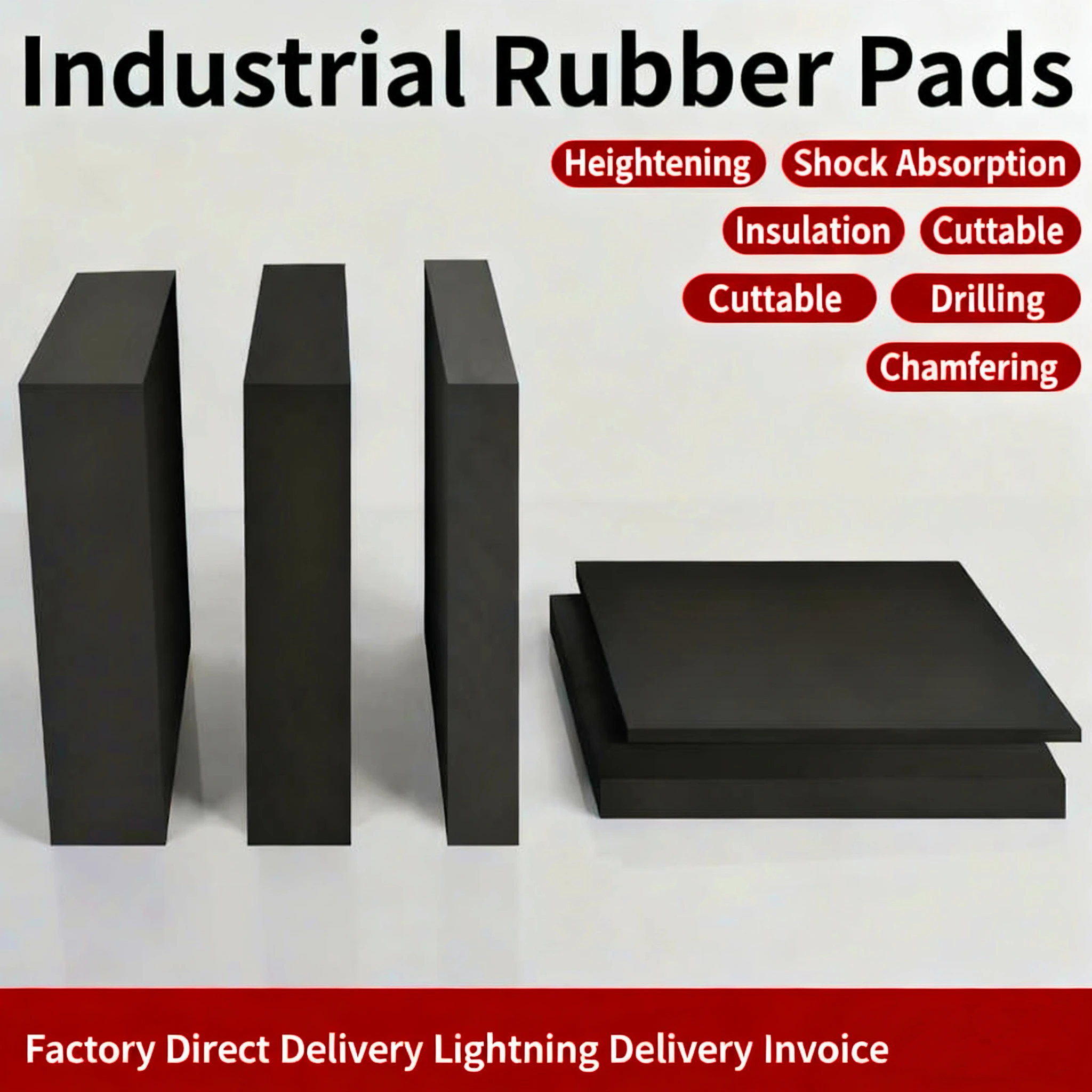 

Rubber Pad Shock-Absorbing Rubber Pad Mechanical Anti Slip Cushion Pad Mold Height increasing Pad Solid Rubber Plate Thickened