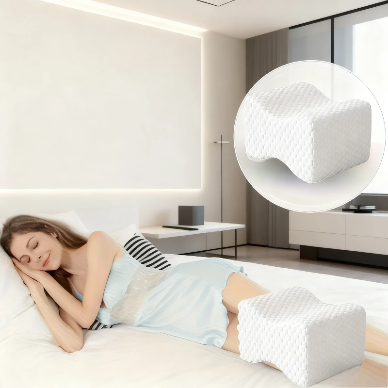 Travesseiro de espuma viscoelástica para joelho e pernas para suporte de dormir, fronha removível e lavável, presente de Natal de Ação de Graças