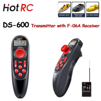 HOTRC DS-600 6CH 2.4GHz Radio System Transmitter DS600 Remote Controller with F-06A PWM Receiver for RC Boat Ship DIY Model