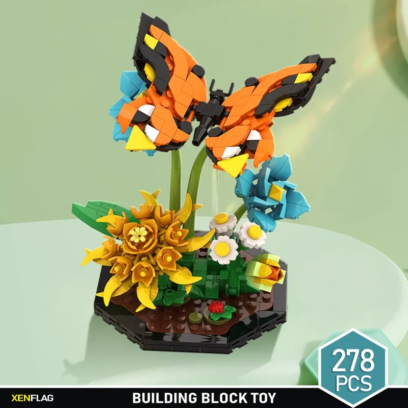 

MOC Lovely Insect Series Bees Butterflies Dragonflies Building Block Children's DIY Puzzle Toy Decoration Model Gift 장난감