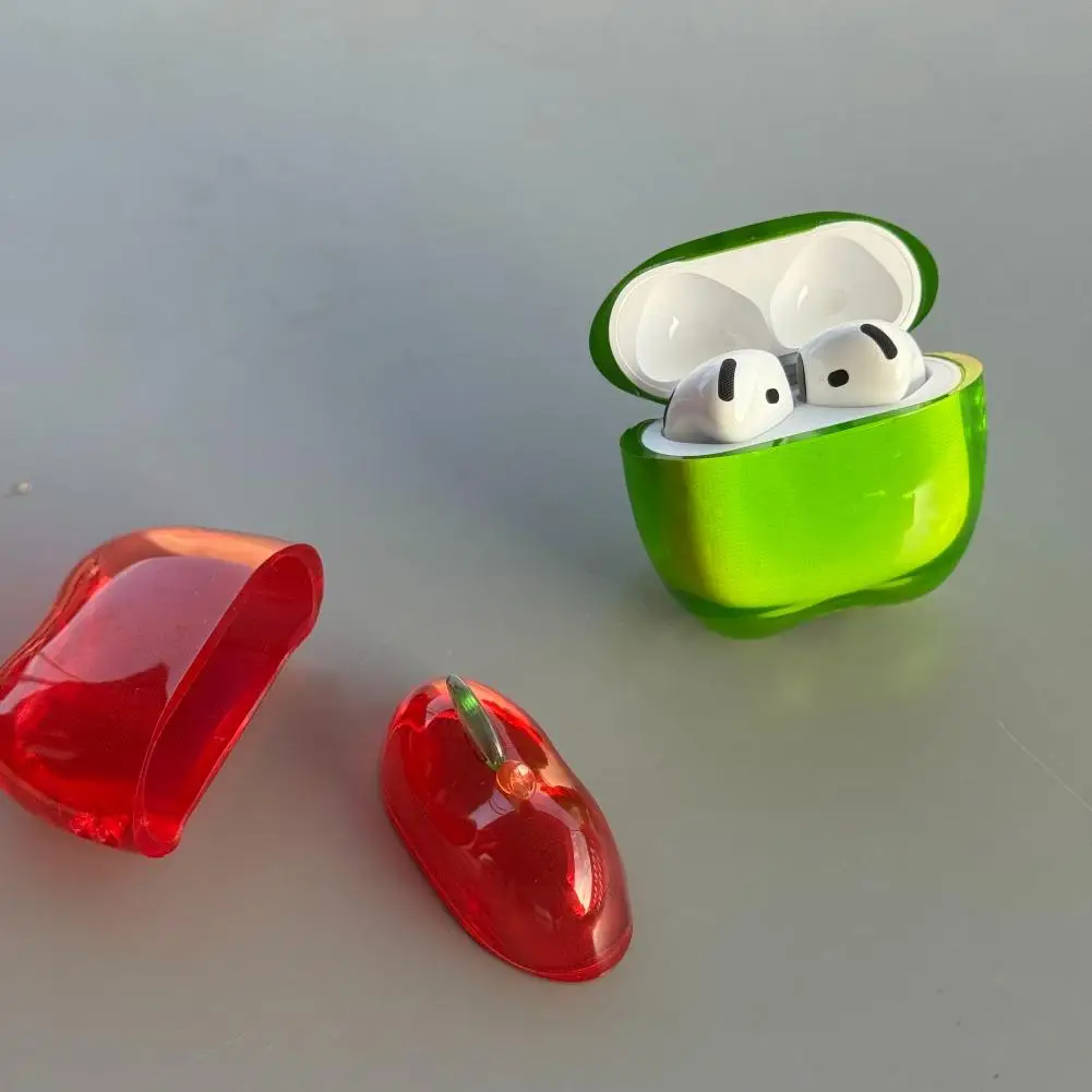 حافظة سماعة أذن ناعمة شفافة لأجهزة Airpods 4 مقاومة للسقوط على شكل أبل من مادة TPU تصميم ناعم مخصص لأجهزة Airpods الشخصية #3