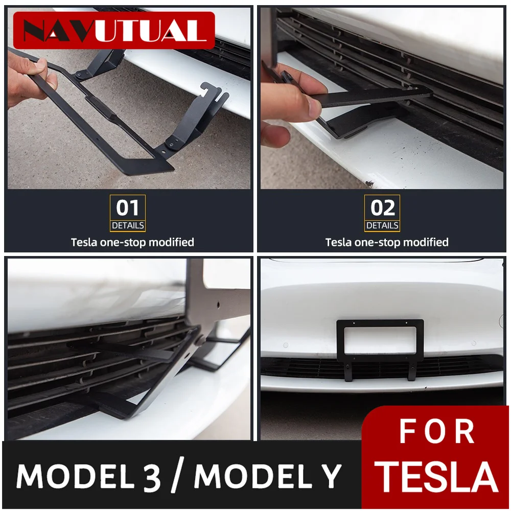 

New Energy License For Tesla Model 3/Y Plate Frame Side Car Front Modification Accessories Artifact Parts American Standard