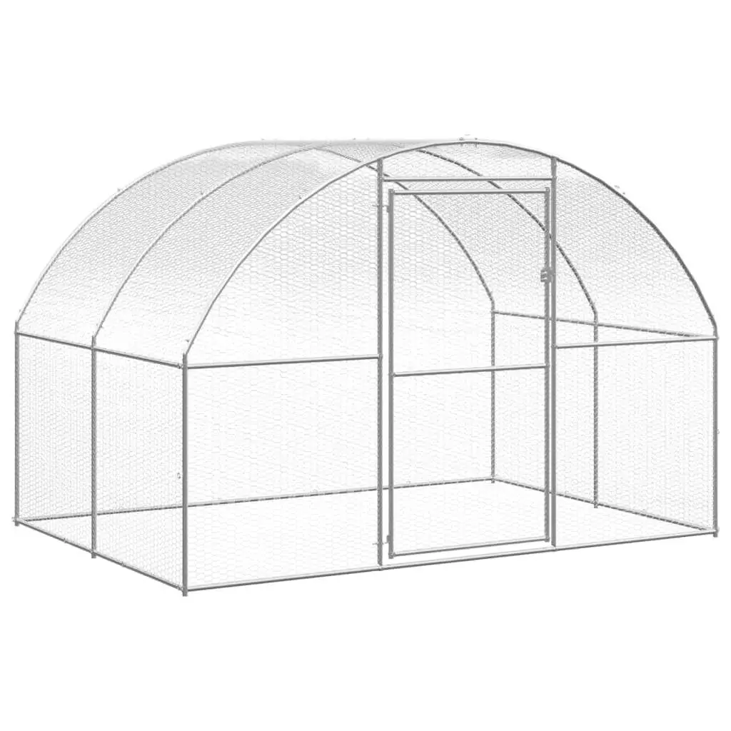 Galvanized Steel Chicken Coop Silver Large Durable