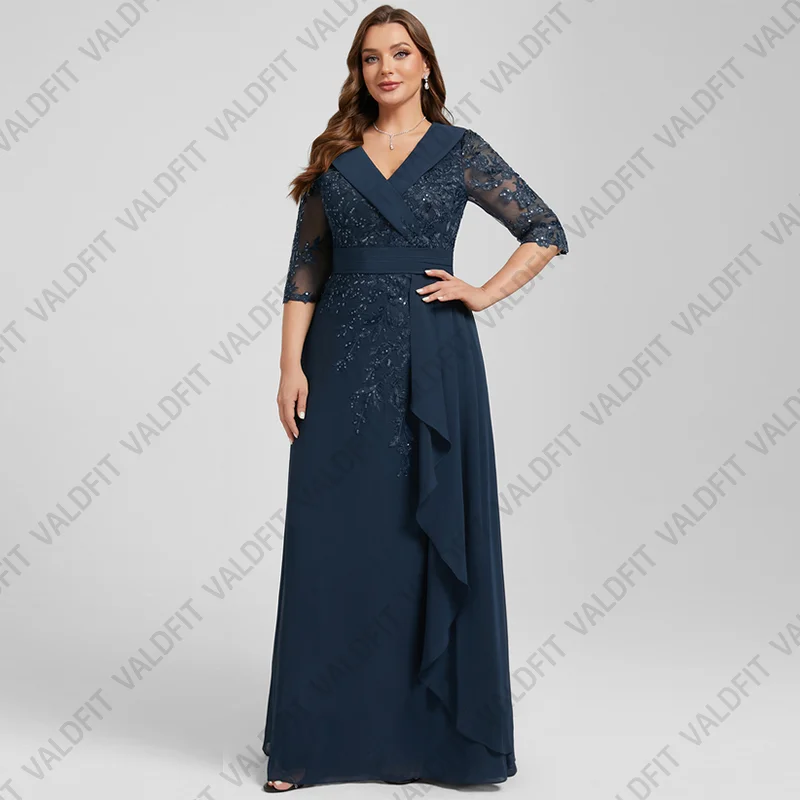 Customized Long Plus Size Mother of the Bride Dresses with Half Sleeves Wedding Party Dress vestidos para madre de novia 2024