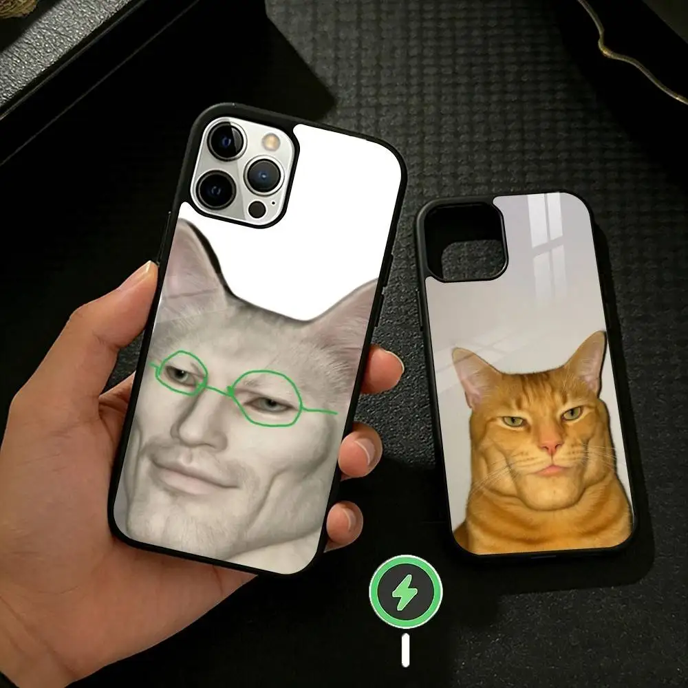 

Sigma S-skibidi funny cat Phone Case For iPhone 17 16 15 14 13 12 Pro Max Plus for Mirror Wireless Magnetic Cover