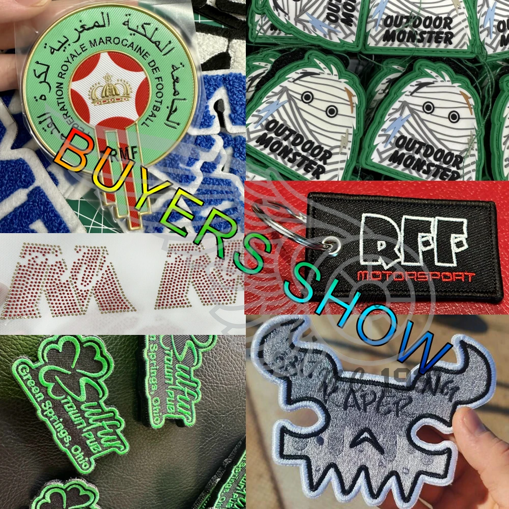 10PCS Custom Embroidery Patches Your Own Design Customized Logo Iron on Brand Name Woven Printed Patch Hook Loop DIY