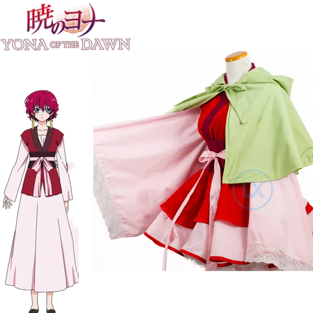 Anime Akatsuki no Yona Princess Yona of the Dawn Princess Lolita Kimono Dress Cloak Women Cosplay Costume Outfits Halloween Gift