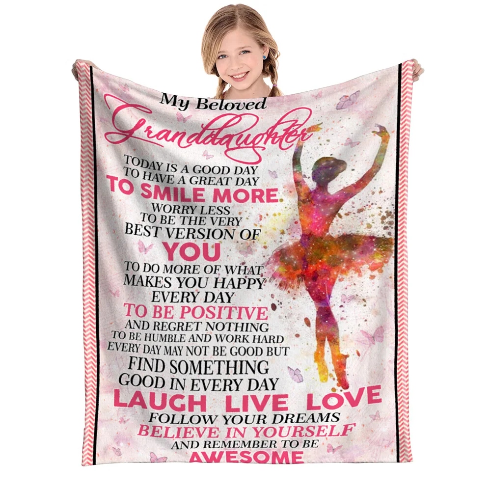 

Cute Ballet Girl Fairy Cartoon Soft Flannel Blanket, Comfortable Soft Picnic Bed Sofa Bedroom Office Nap Blanket