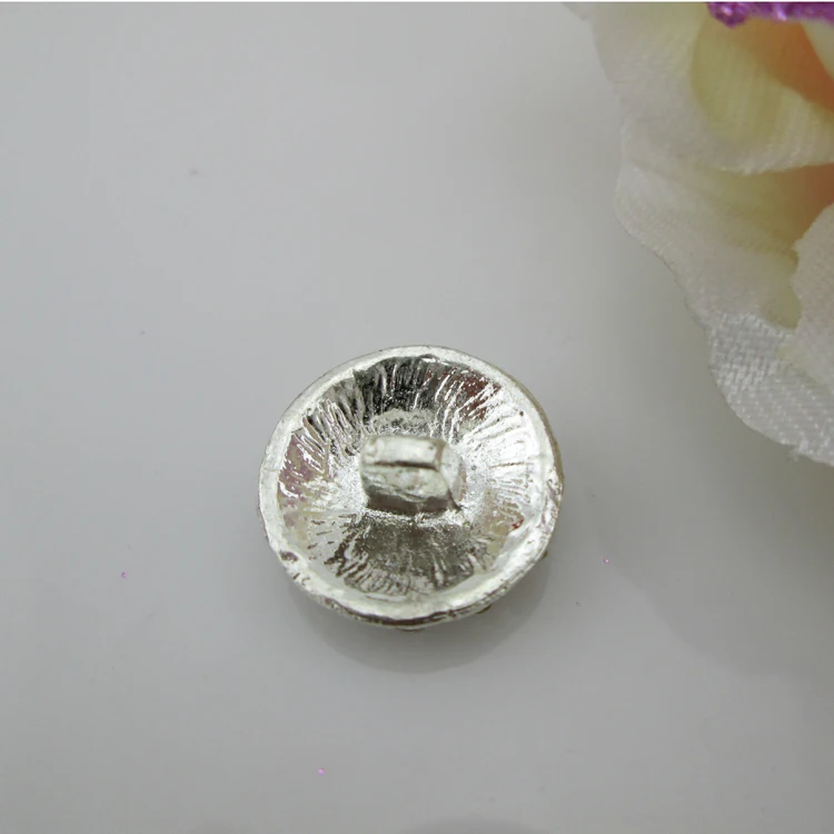 5pcs Charming Clear Rhinestone Metal Buttons for Clothing Round Alloy Buttons for Crafts