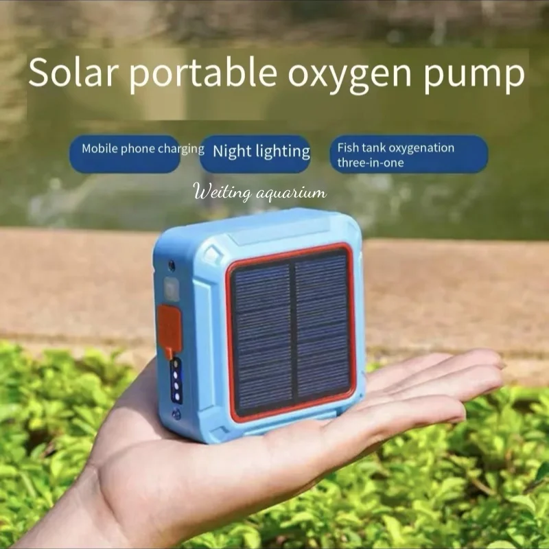 Weiting Aquarium solar oxygen pump outdoor fishing special portable usb oxygen pump rechargeable waterproof fish tank oxygen pum