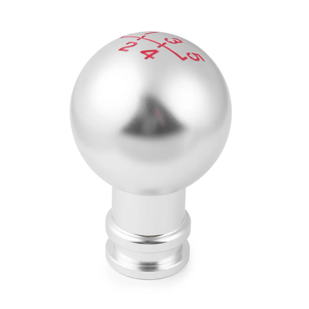 Universal New 5/6/10SPEED Gear Shift Knob Car Ball Shape Shifting head Aluminium Sliver Gear Head With 8,10,12mm adapters