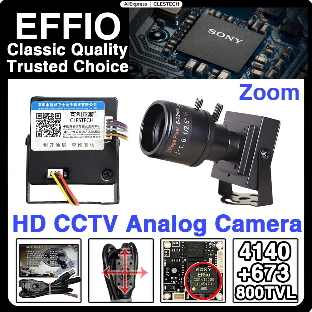 Overtake 2.8-12mm Manual Focus Zoom Sony Effio HD Analog Mini Camera High Quality 800TVL CCD 4140+673 OSD Menu For Car/industry