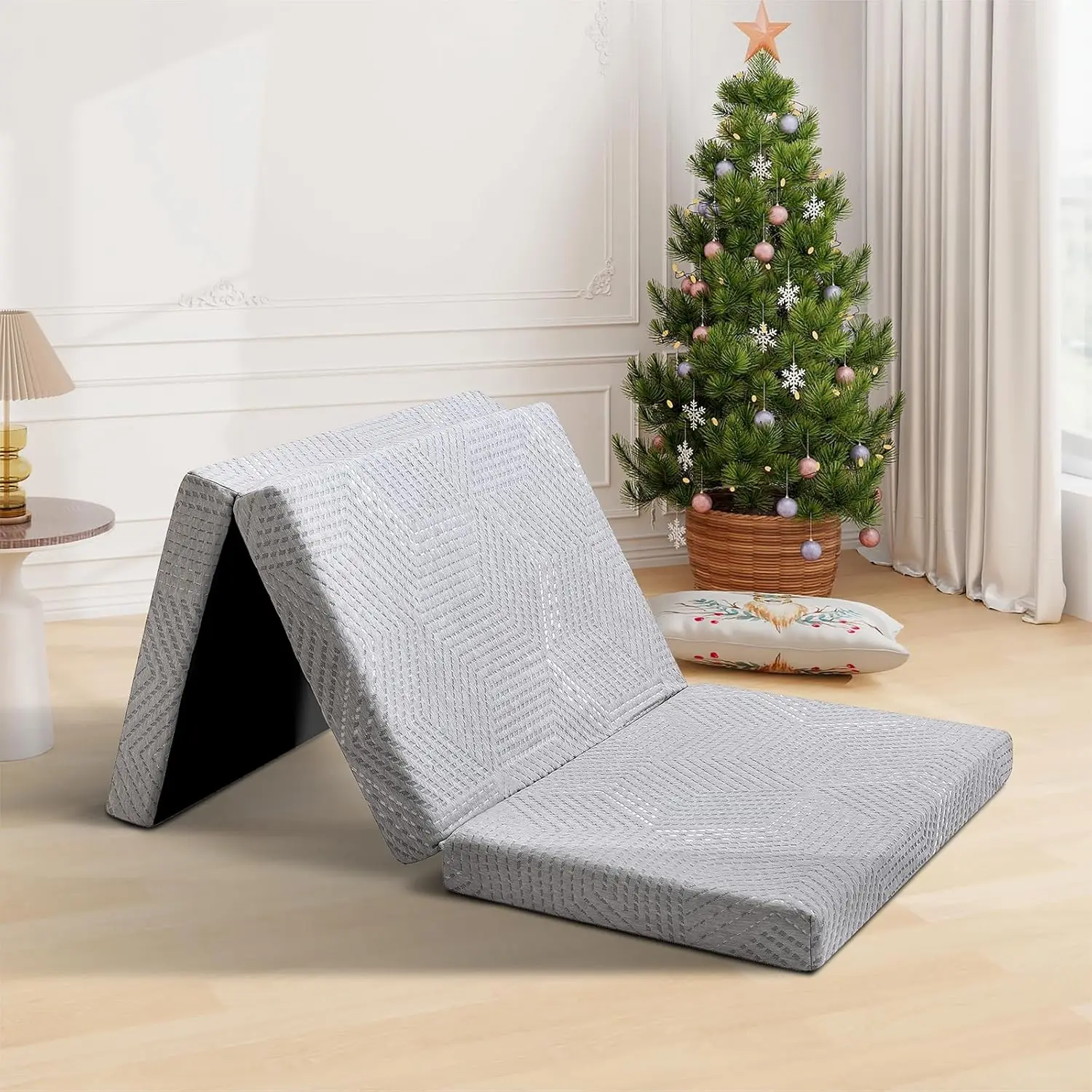 

Складной матрас, тройной коврик из пены с эффектом памяти, 4 часа, один размер, складной матрас с моющейся крышкой, портативный коврик для матраса