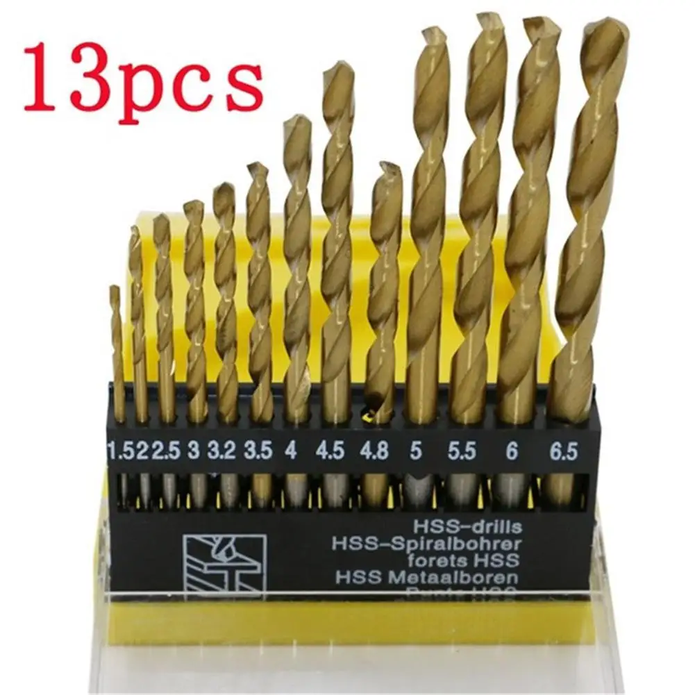 

13 Pcs/set Of Metal Drill Bit Set Twi st Drill Bit Hss Strong For Steel Metal Quick Change Design