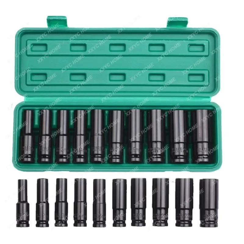 

10pcs 1/2 Impact Socket Set 78mm Metric Long Hex Socket Head Electric Impact Wrench Socket Professional Mechanical Workshop Tool
