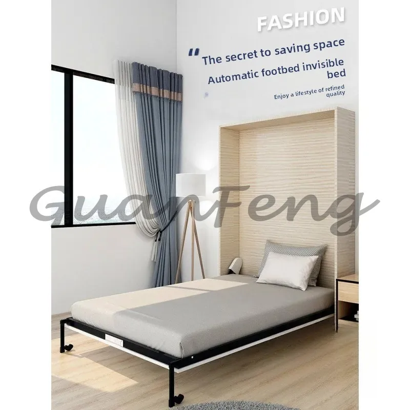 سرير جديد غير مرئي متعدد الوظائف قابل للطي، شقة صغيرة منزلية واحدة، سرير مورفي مزدوج مخفي يتم صنع الآن