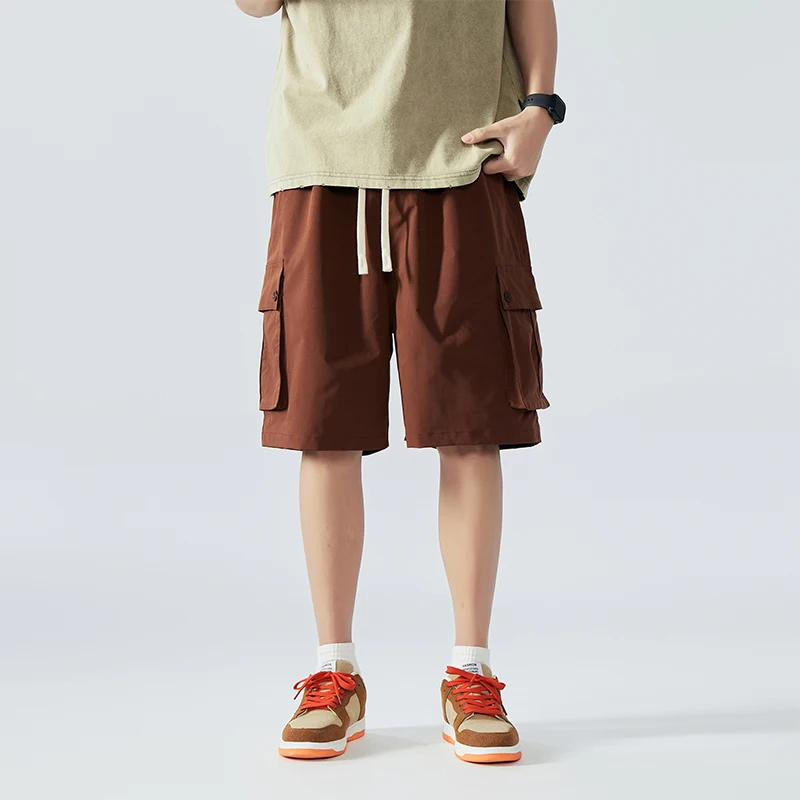 New Fashion Men'S Summer Loose Trendy Versatile And Handsome Sports 5-Point Trousers Youth Breathable Casual Work Shorts Pants