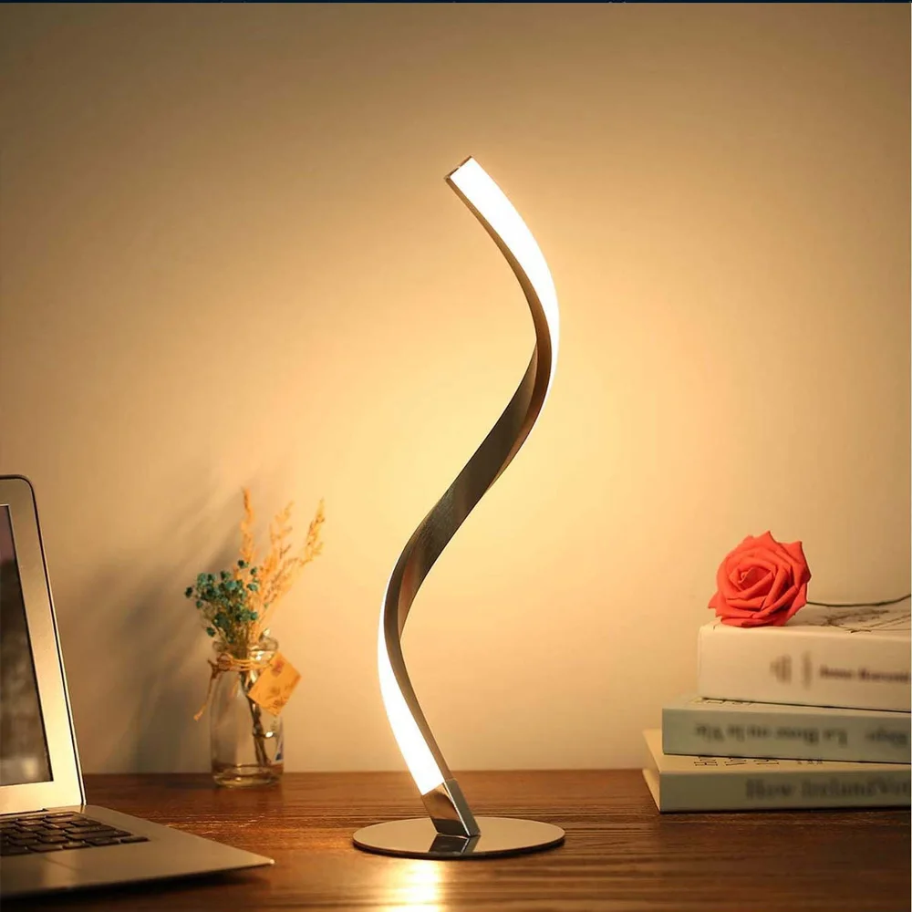 

Snake Spiral Table Lamp Bedroom Bedside Night Light Ambient Light Reading Light Desktop Decorative Table Lamps