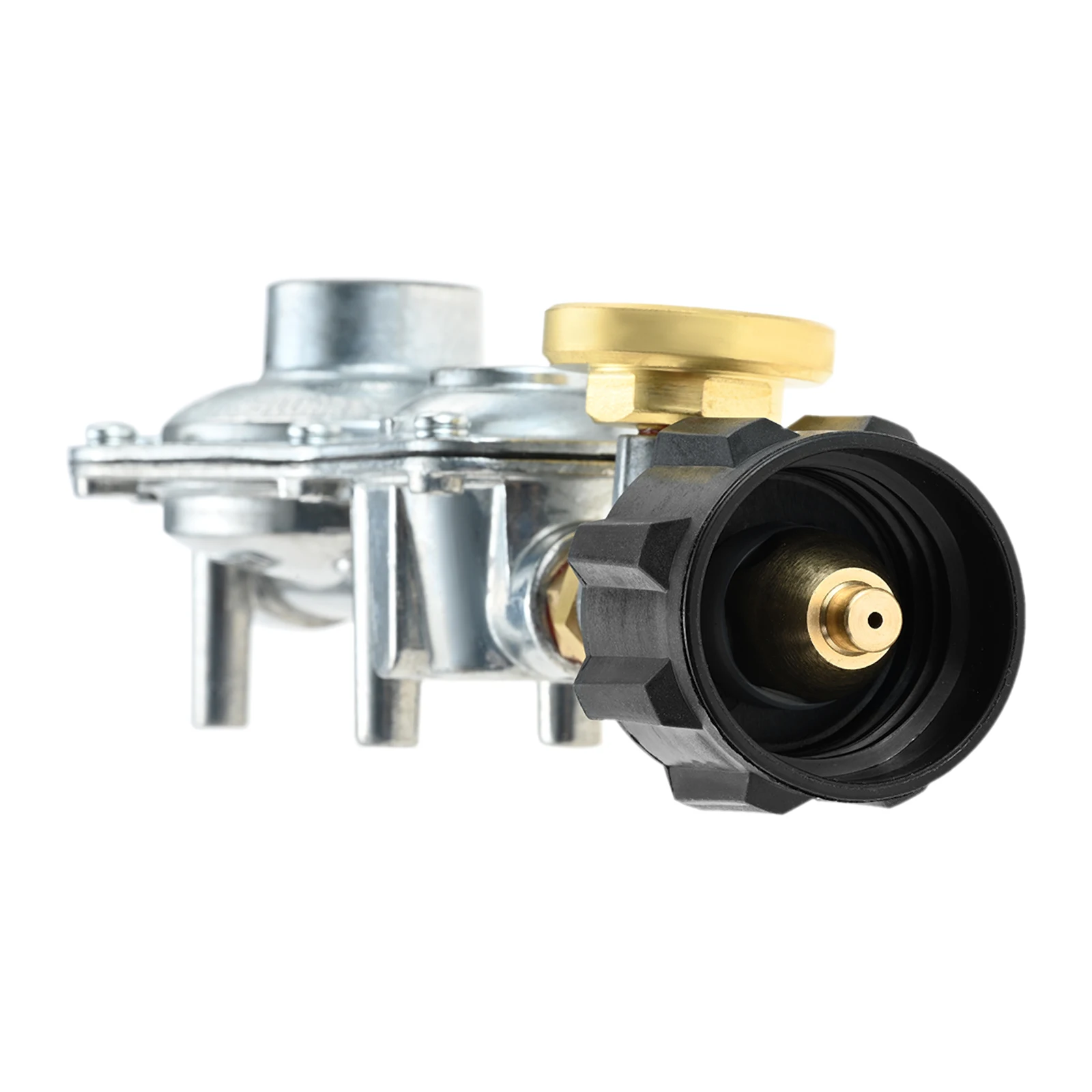 1Pc Horizontal QCC1 Two-Stage Propane Regulator with Gauge 3/8 Female NPT and QCC1 for Gas Grill RV Propane Heater Replacement