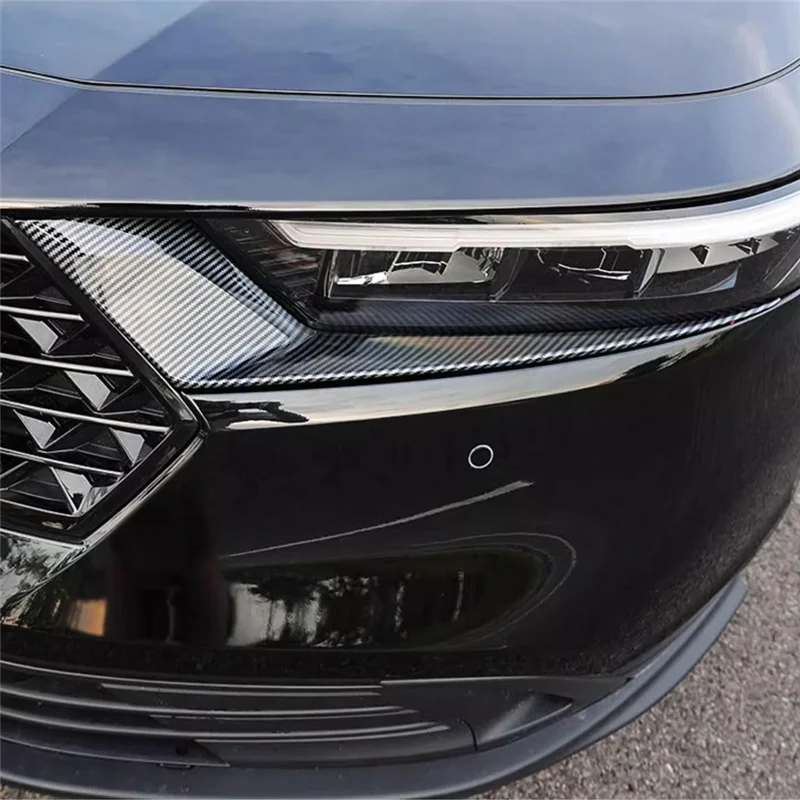

Строгий для Honda Accord 2023 2024, 11-я автомобильная фара, крышка для бровей, молдинг, аксессуар (ABS, углеродное волокно)