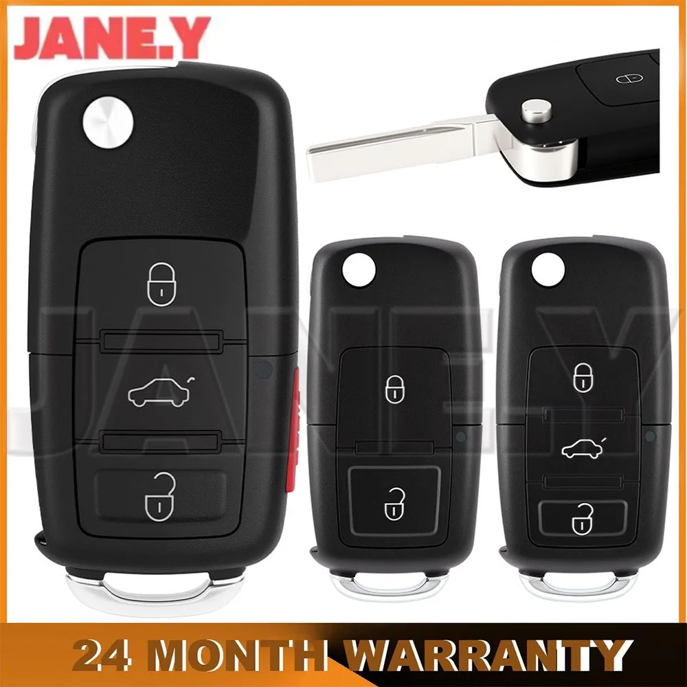 JANE.Y - Remote Car Key Shell For VW Golf Mk6 Tiguan Passat CC For Seat For Skoda Octavia 2/3/4 Buttons Key Fob Case With HU66