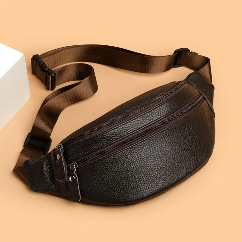 Men's Leather Waist Bag Crossbody - alternate angle