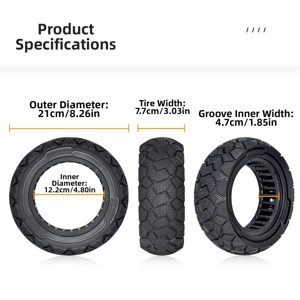 

9-дюймовая цельнолитая шина 9x3.0-5.5 для электросамоката Kukirin G2 Pro: прочное сцепление, без проколов, подходит для городских и внедорожных поверхностей