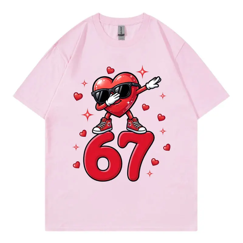 日六日七ミームグラフィック Tシャツ男性女性服原宿 Y2k オーバーサイズ Tシャツ夏カジュアルコットン半袖 Tシャツ