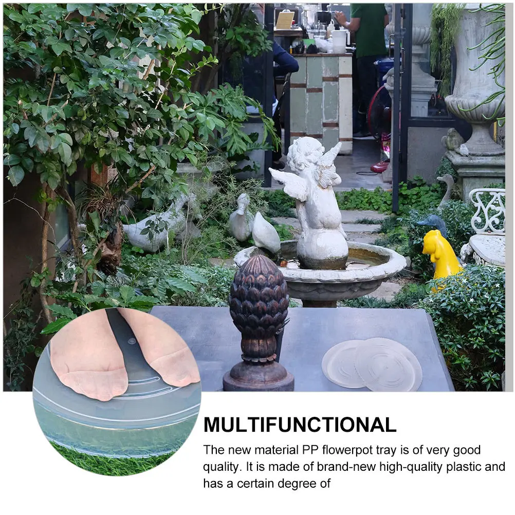 

6Pcs Plastic Flowerpot Tray Round Plant Pot Plate for Living Room Office Flower Pots Base Tray Plant Pot Plate