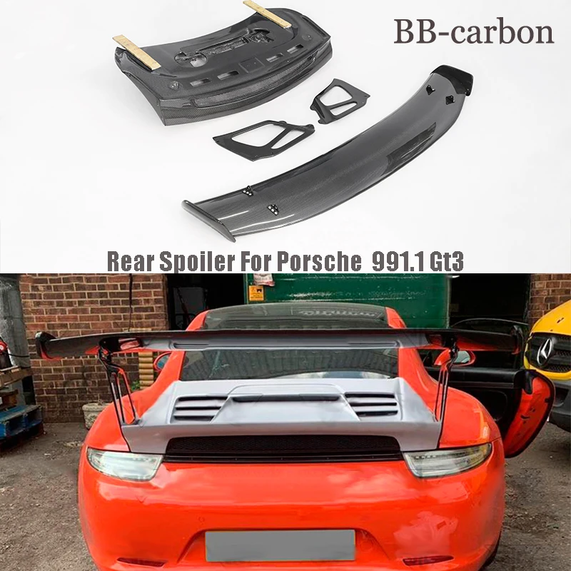 

High Quality Carbon Fiber Wing FRP Unpainted Material Base Rear Spoiler For Porsche 911 991.1 GT3 Style Car Body Kit 12-15