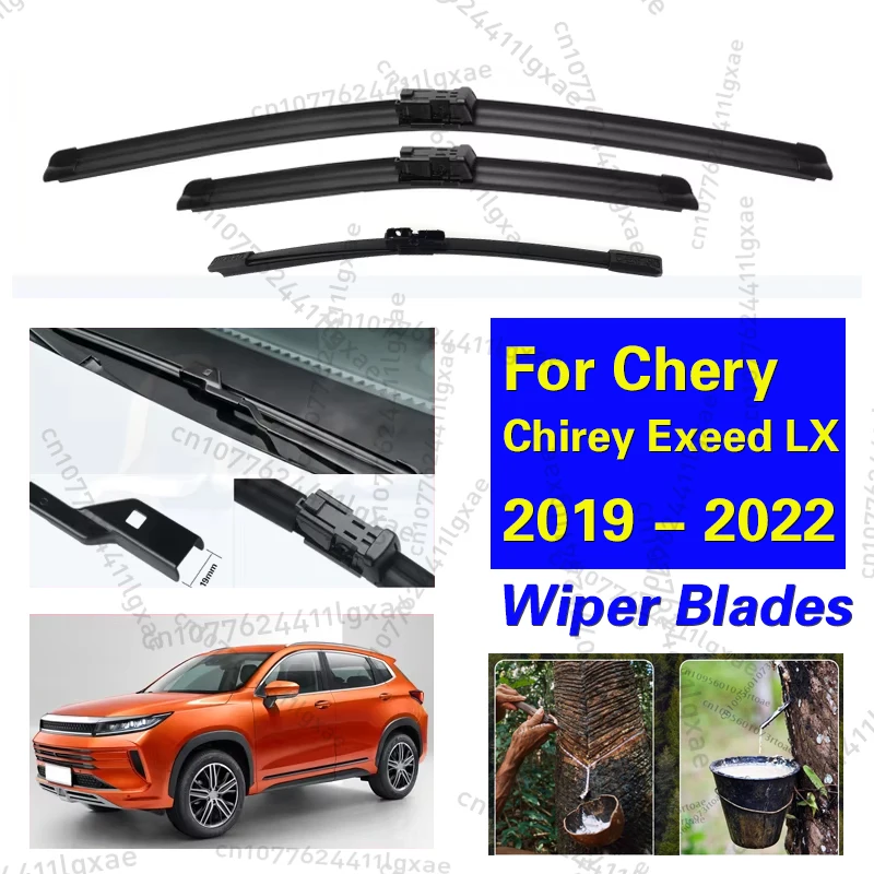 

3PCS For Chery Chirey Exeed LX 2019 - 2022 Front Rear Wiper Blades Windshield Windscreen Window Cutter Accessories 24"+18"+10"