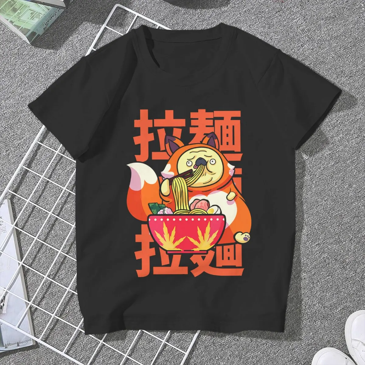 Booming Women T Shirt The Great Ramen Off Kanagawa Funny Tee Shirt Short Sleeve Crew Neck T-Shirt Printed Tops