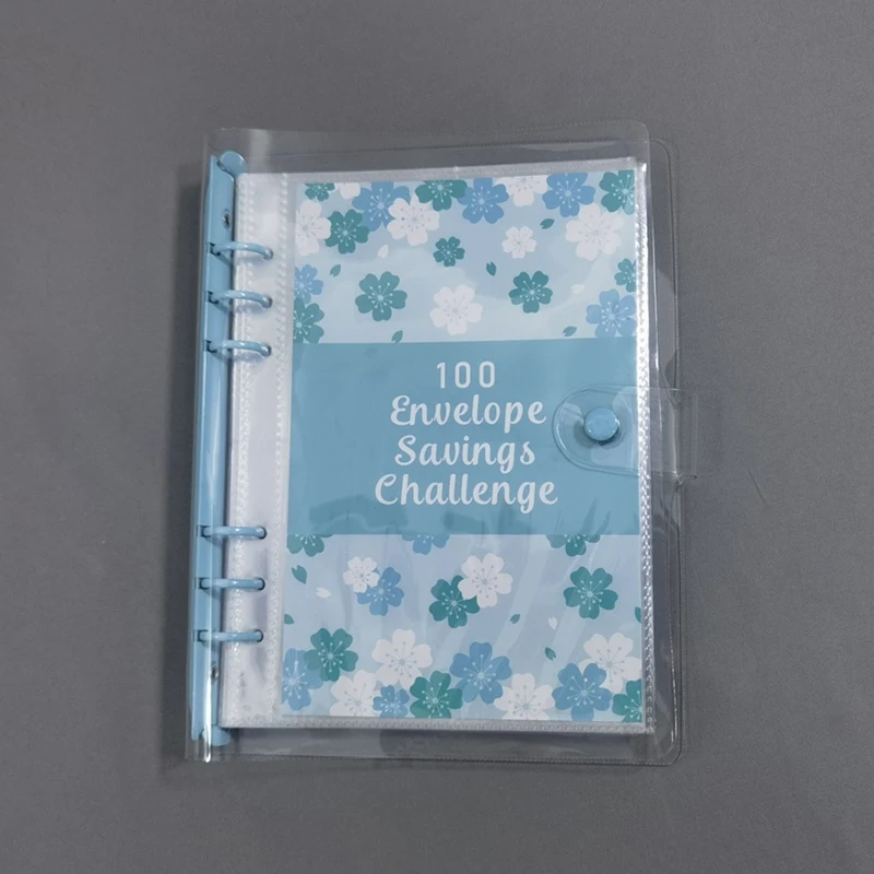 Carpeta de ahorro de 100, sobre de desafío, con sobres de efectivo para planificación de presupuesto, 5050