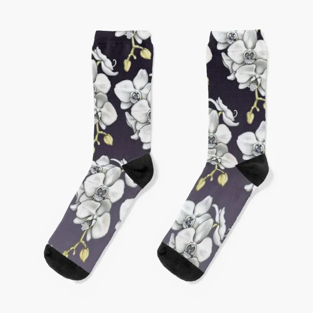 

Orchid Flower Socks bright garter golf Stockings compression hiphop Socks Man Women's