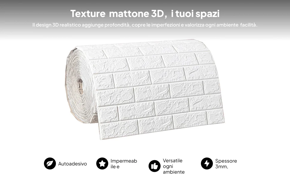 3D Brick Wall Panels Peel and Stick Foam Wallpaper Waterproof Wall Decor for Kitchen Fireplace Backsplash