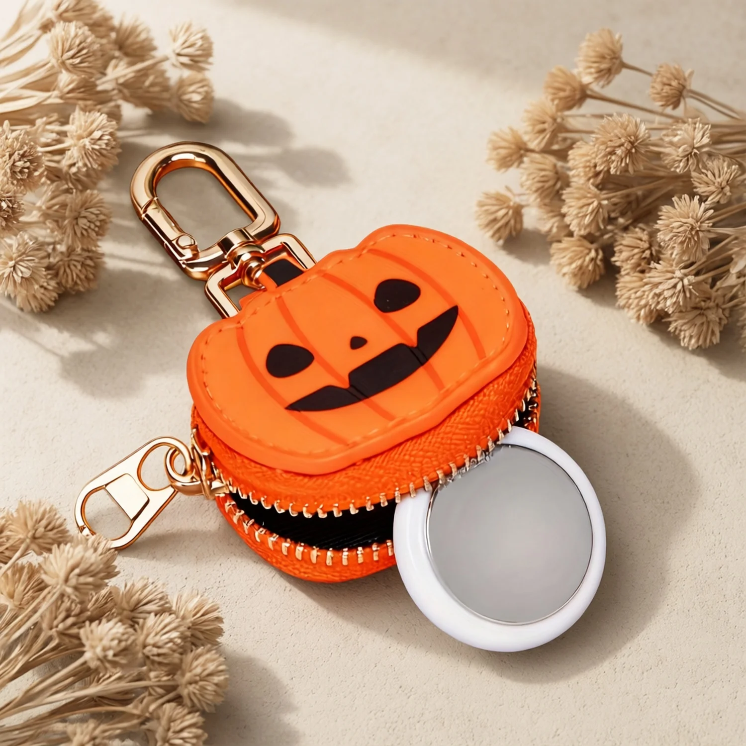 Halloween Keychain Pendant, Cute Pumpkin And Spider Web Decoration, Trick-Or-Treat Coin Purse, Durable Christmas Bag Accessory.