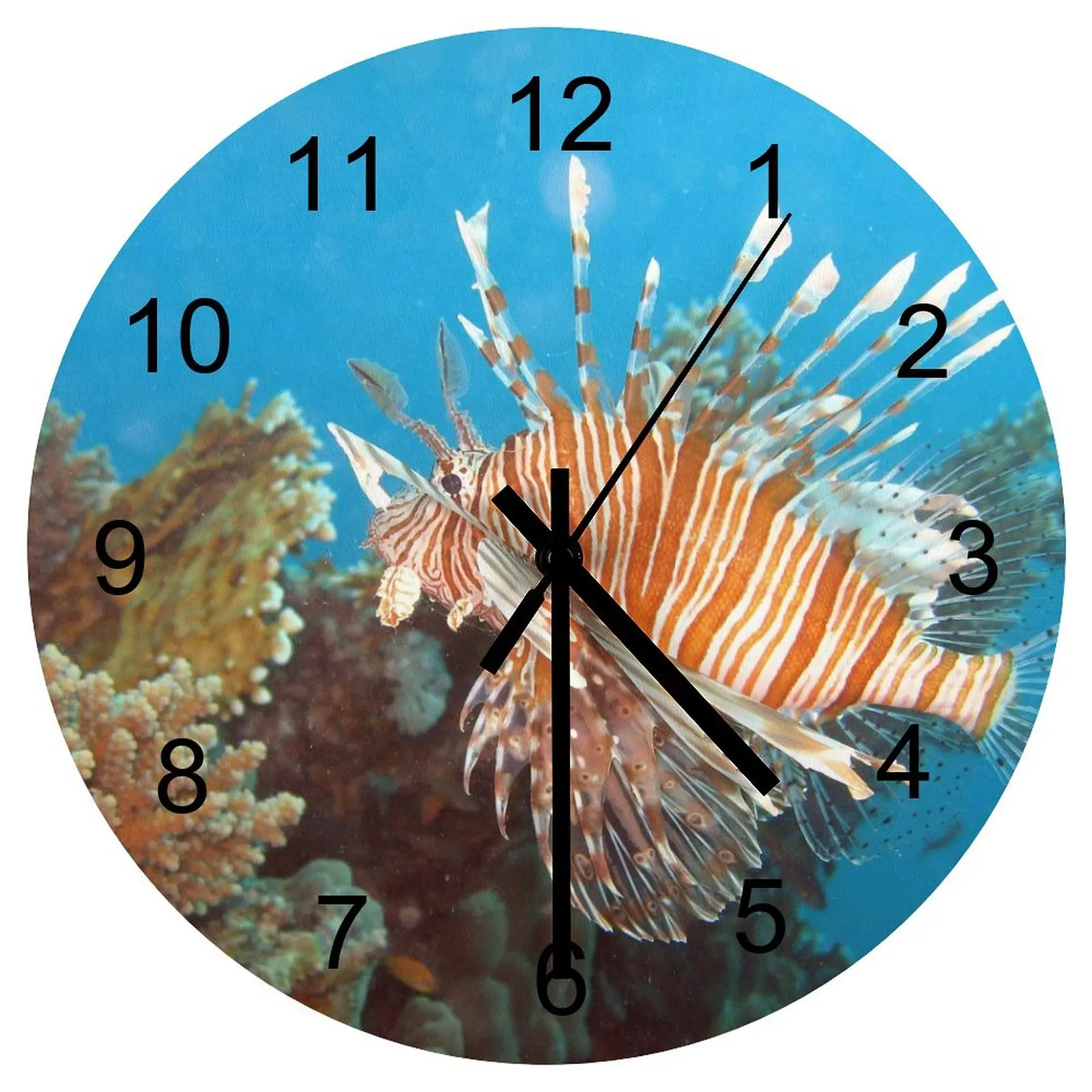 

Hallway Wall Clock Graceful underwater world Clocks 12 inch Silent Wooden Round Artistic DIY Theme Abstract