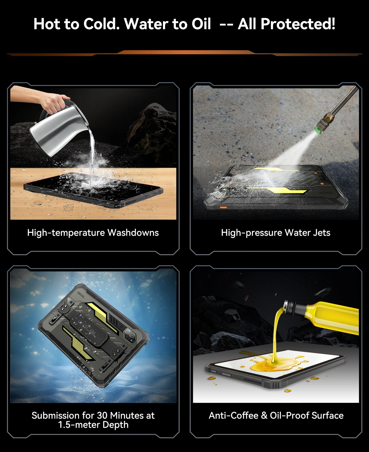 Blackview OSCAL SPIDER 10 Rugged Tablet Pad 11'' FHD+IPS Display 24GB(8+16) 256GB 20000mAh 45W MediaTek Helio G81 Android 15