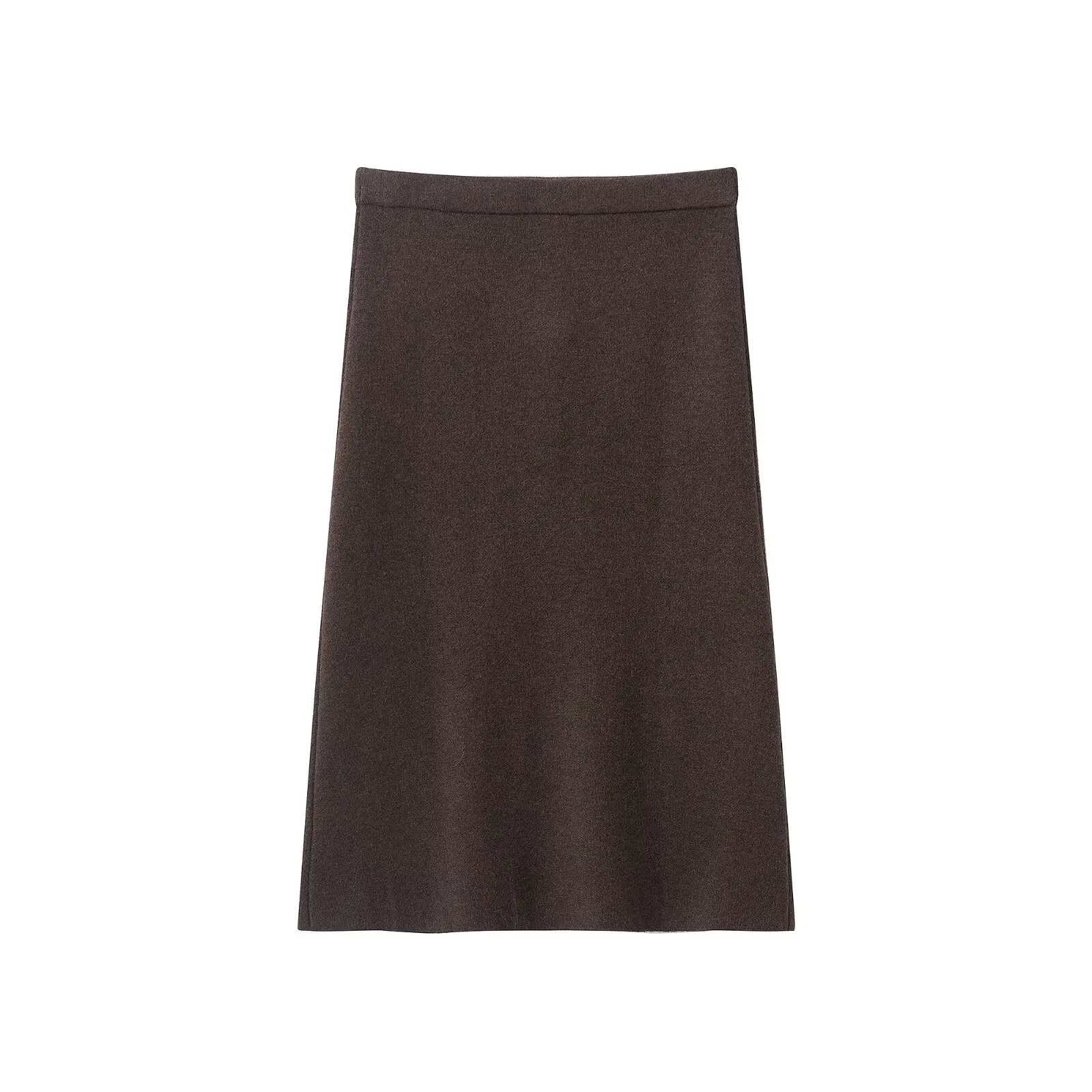 DUOPERI Dames Effen Gebreide A-lijn Midi Rok Hoge Elastische Taille Vrouwelijke Elegante Chique Dame Rokken