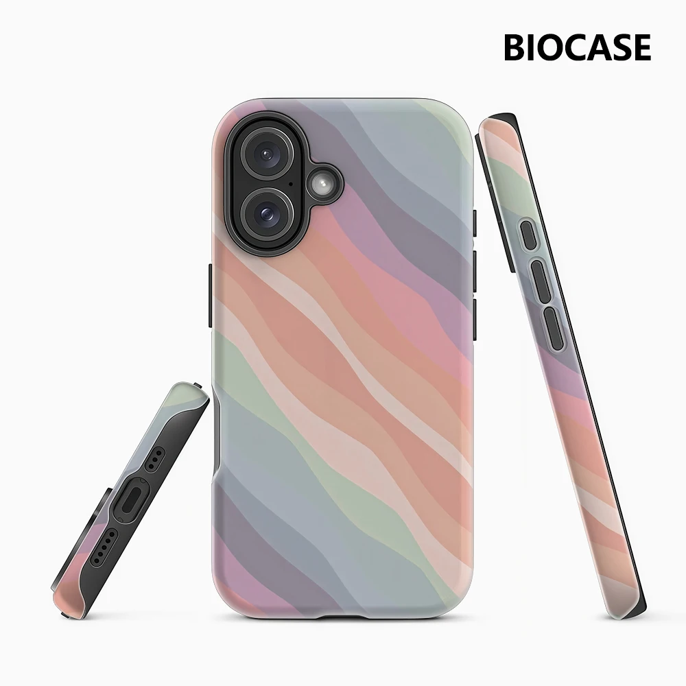 IPhone 17 Must-Haves Handyhülle mit gedämpften Streifen für iPhone 17 16 15 14 13 12 90 Pro Max Plus Doppelschichtige Rückseite