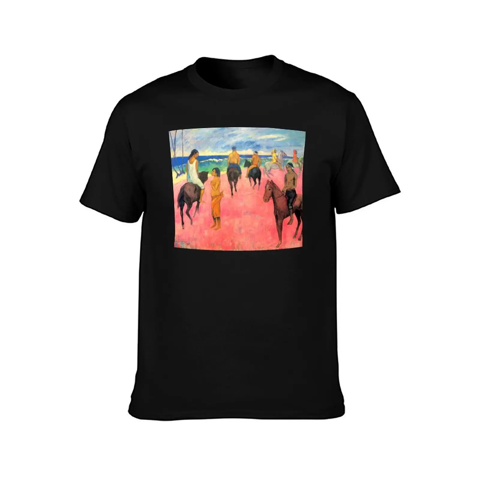 Paul Gauguin Horseman on the Beach (Hiva Hoa) T-Shirt Aesthetic clothing anime t shirts quick drying compression shirt men