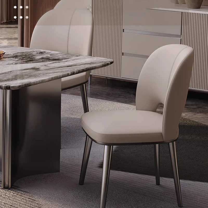 

Minimalist Leather Leather Modern Nordic Office Luxury Vintage Dining Chairs Vanity Restaurant Restaurant Kitchen Furniture