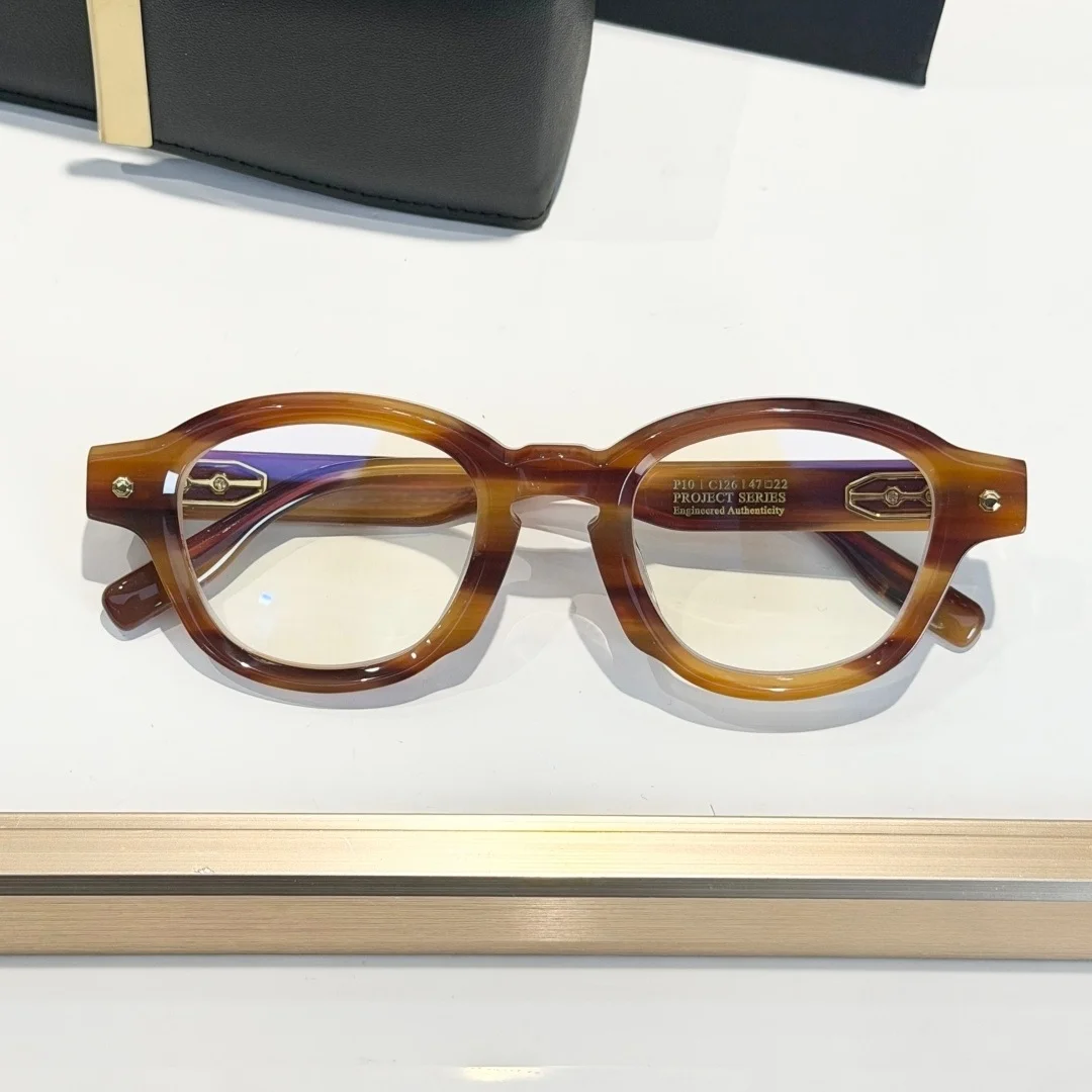 Project 10 Vintage Thick Eyeglasses Frames in 2026 Oval Acetate High Brand Men's Glasses Frames Fashion Women's Glasses Frames