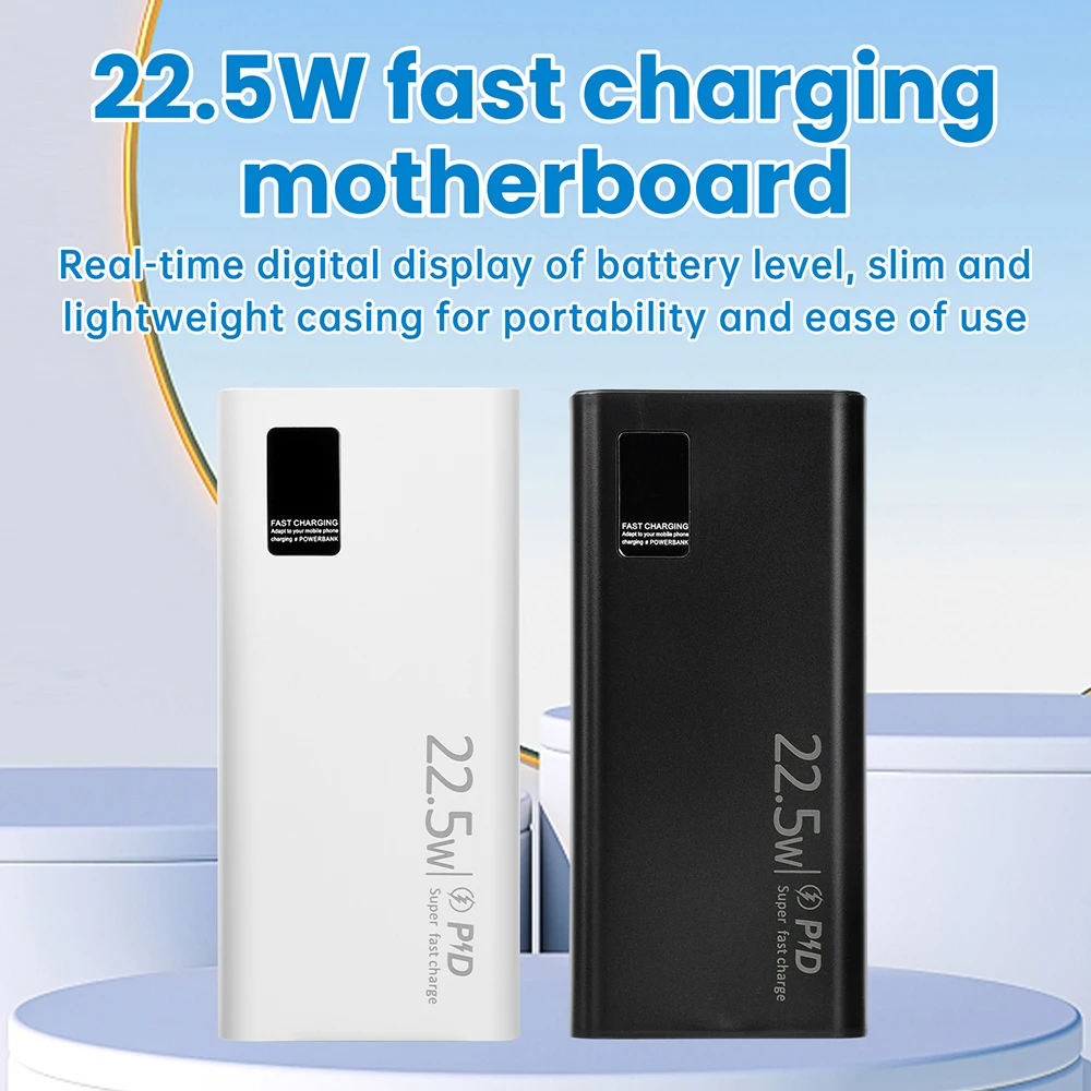 DIY Shell 1260110 Battery Holder Power Bank Case Dual USB Mobile Phone Charger TypeC 20000mAh Battery Storage Box Detachable