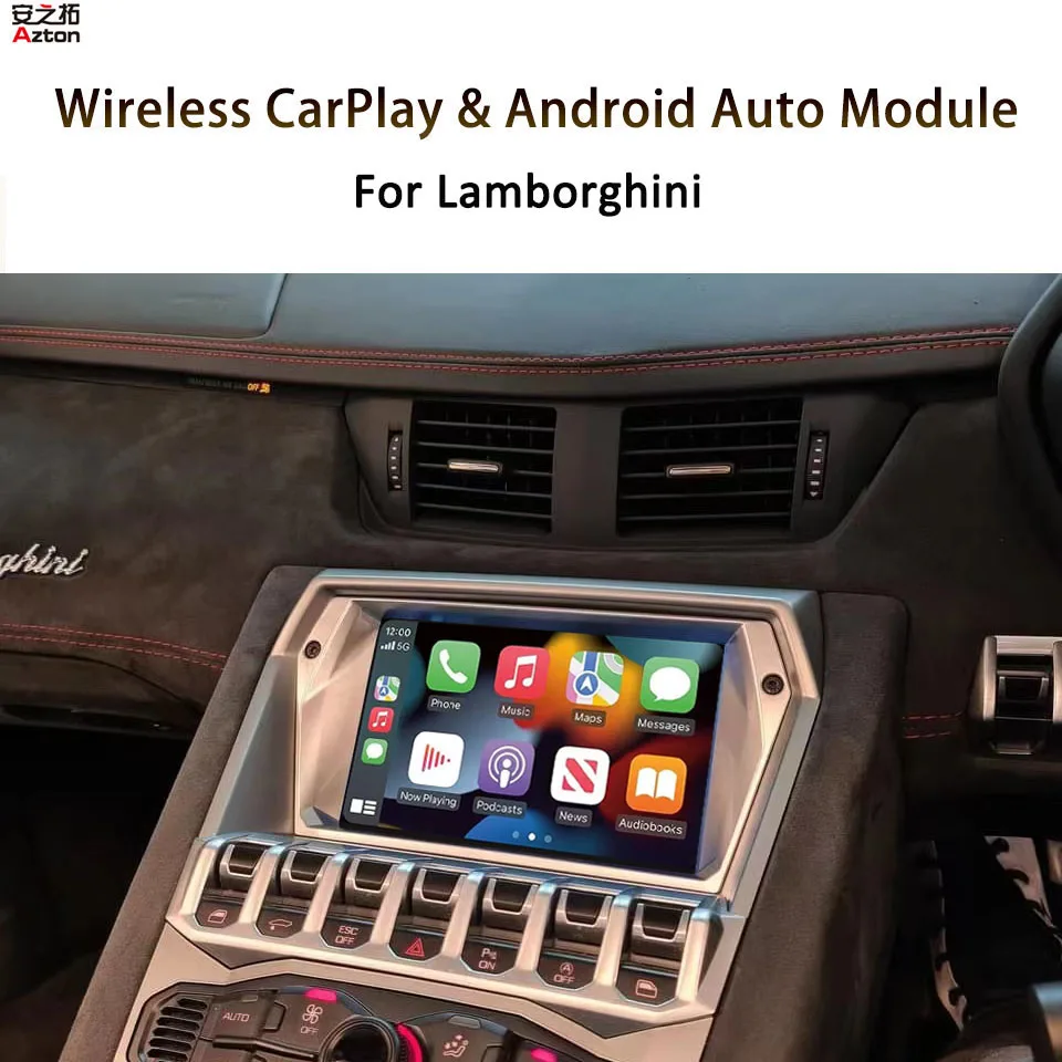 AZTON Car Retrofit Apple CarPlay Android Auto WIFI Wireless For Lamborghini Aventador Roadster Huracan LP700 LP400 EVO Spyder