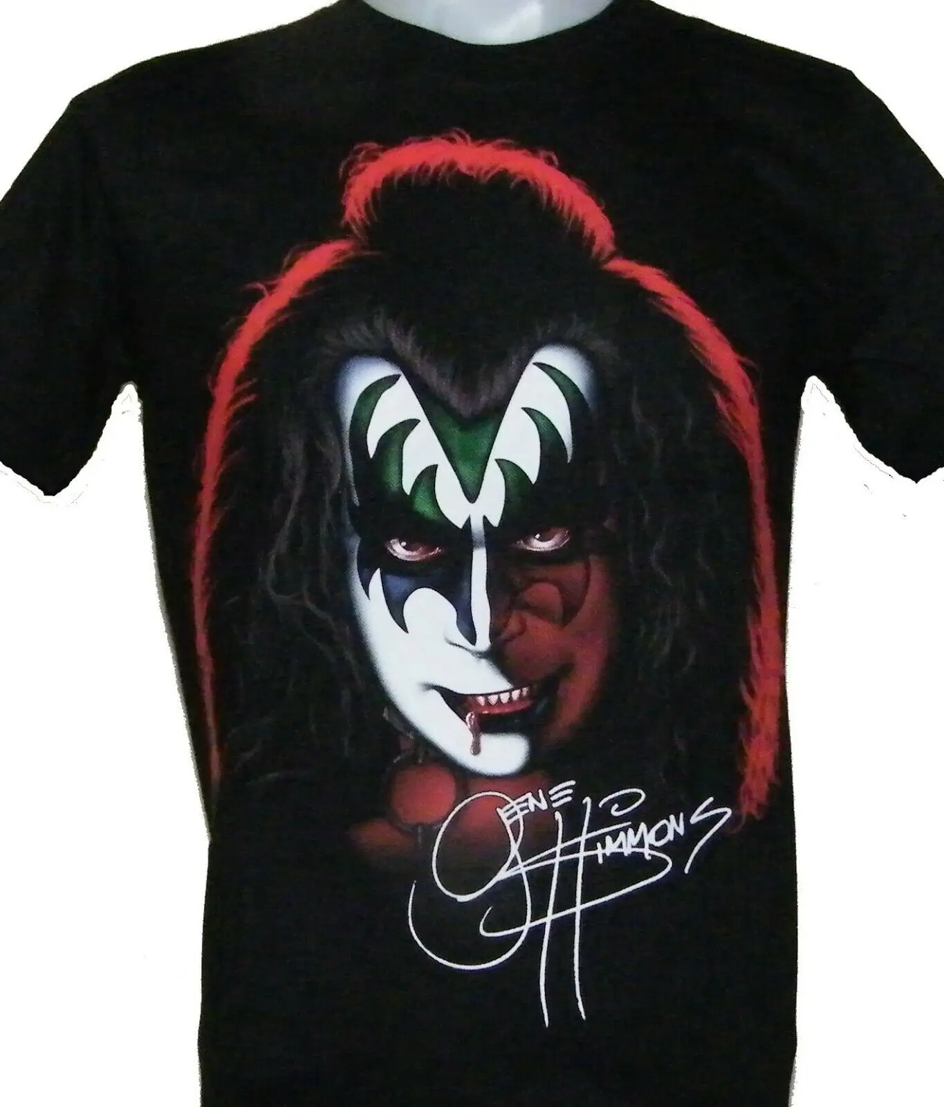 Vintage Gene Simmons Kiss Band Black T Shirt Men All Sizes S 4XL TA1499